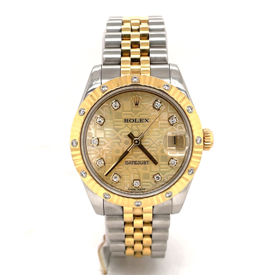 Preowned Rolex Datejust Automatic Chronometer Diamond Champagne Dial Ladies Watch 178313CJDJ