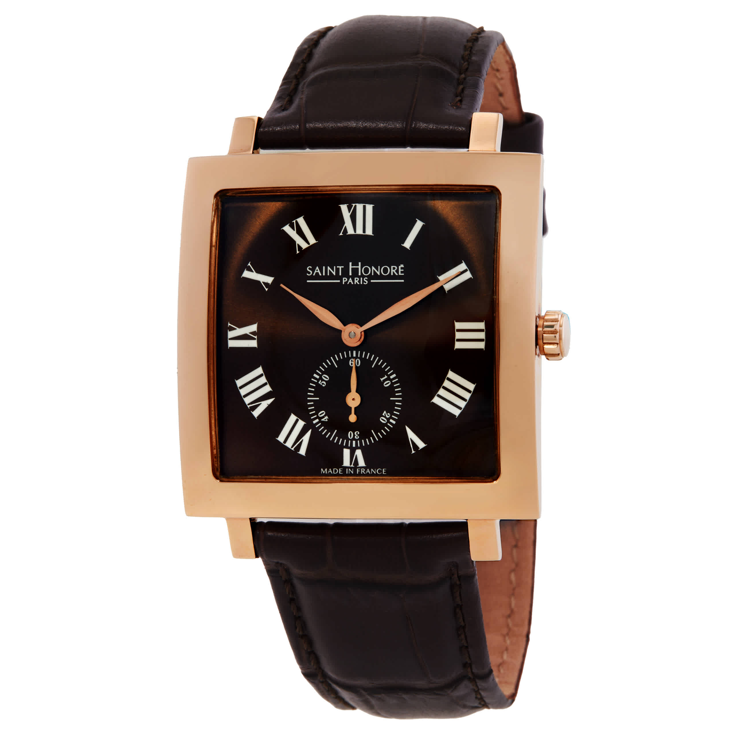 Saint Honore Paris Carree Quartz Brown Dial Mens Watch H SH CR823002 8MR 400$