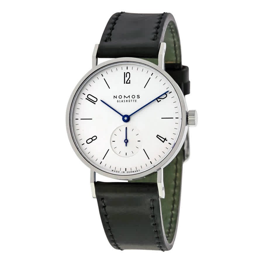 Nomos Tangente Galvanized White Dial Black Leather Mens Watch 101
