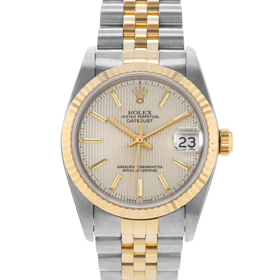 preowned rolex datejust 31 automatic silver dial ladies watch 68273 ssj