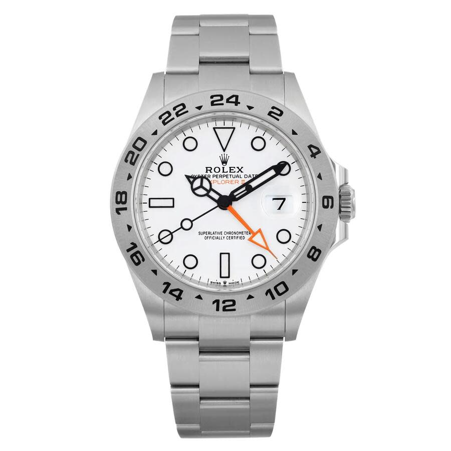 Preowned Rolex Explorer II GMT Automatic Chronometer White Dial Mens Watch 2265700001