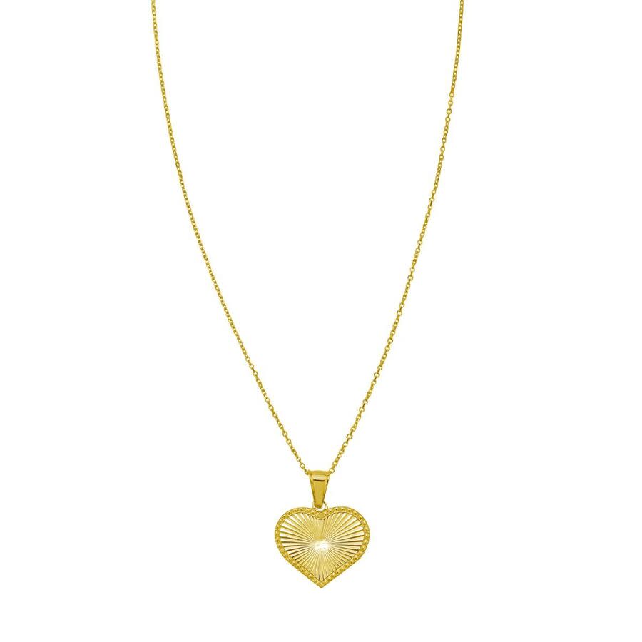 Tresorra 14K Yellow Gold Radiating Heart Necklace 715$