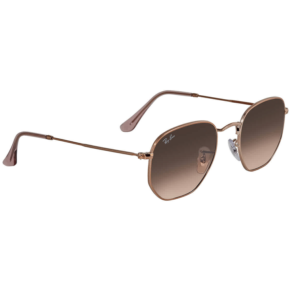 Ray-Ban Unisex Sunglass Hexagonal Flat Lenses - Frame color: Copper, Lens color: Brown Gradient