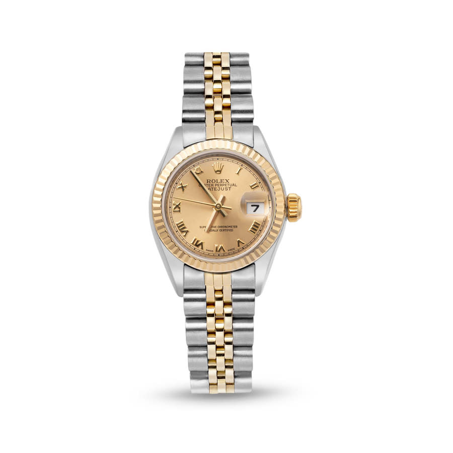 Pre-owned Rolex Datejust Automatic Chronometer Champagne Dial Ladies Watch 179173 CRJ 10325$