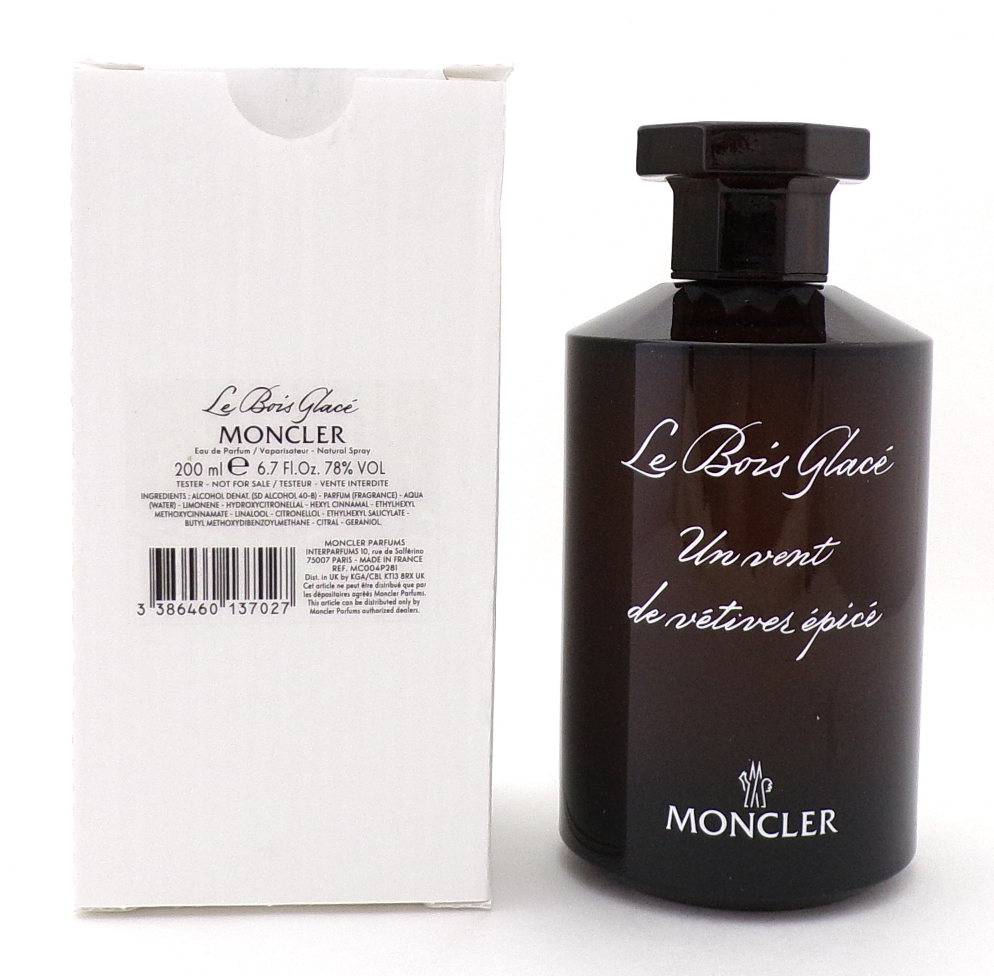 Moncler Unisex Le Bois Glace EDP Spray 67 oz Tester Fragrances 3386460137027 100$