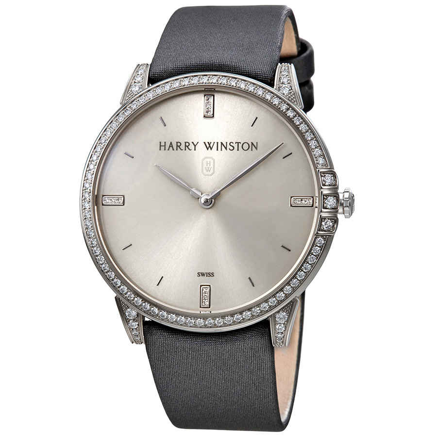 Harry Winston Midnight Silver Dial 18kt White Gold Diamond Stain Watch MIDQHM39WW002 16670$
