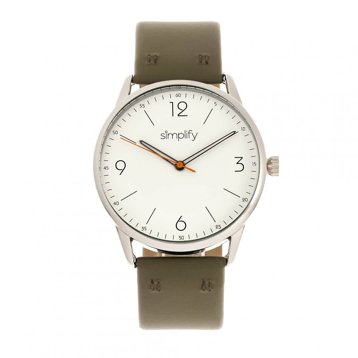 Simplify The 6300 White Dial Olive Leather Watch SIM6302 55$