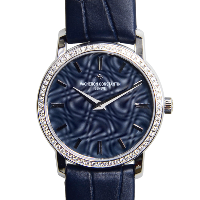Vacheron Constantin Traditionnelle Blue Dial Diamond Ladies Watch 25558000G-9758