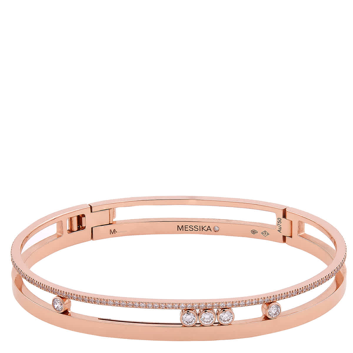 Messika 18k Rose Gold Move Romane Diamond Bangle Size M 7998$