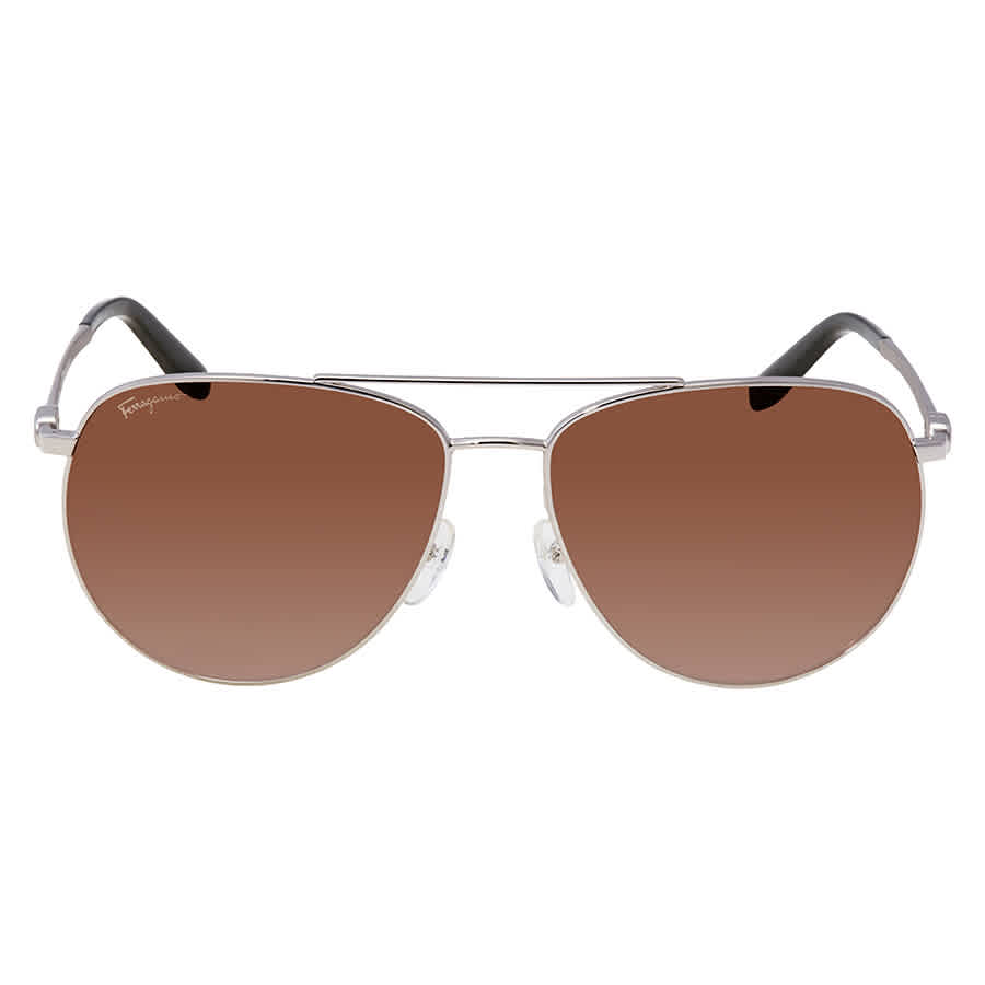 Salvatore Ferragamo SF 157S 045 Men's Sunglasses Silver Size 60