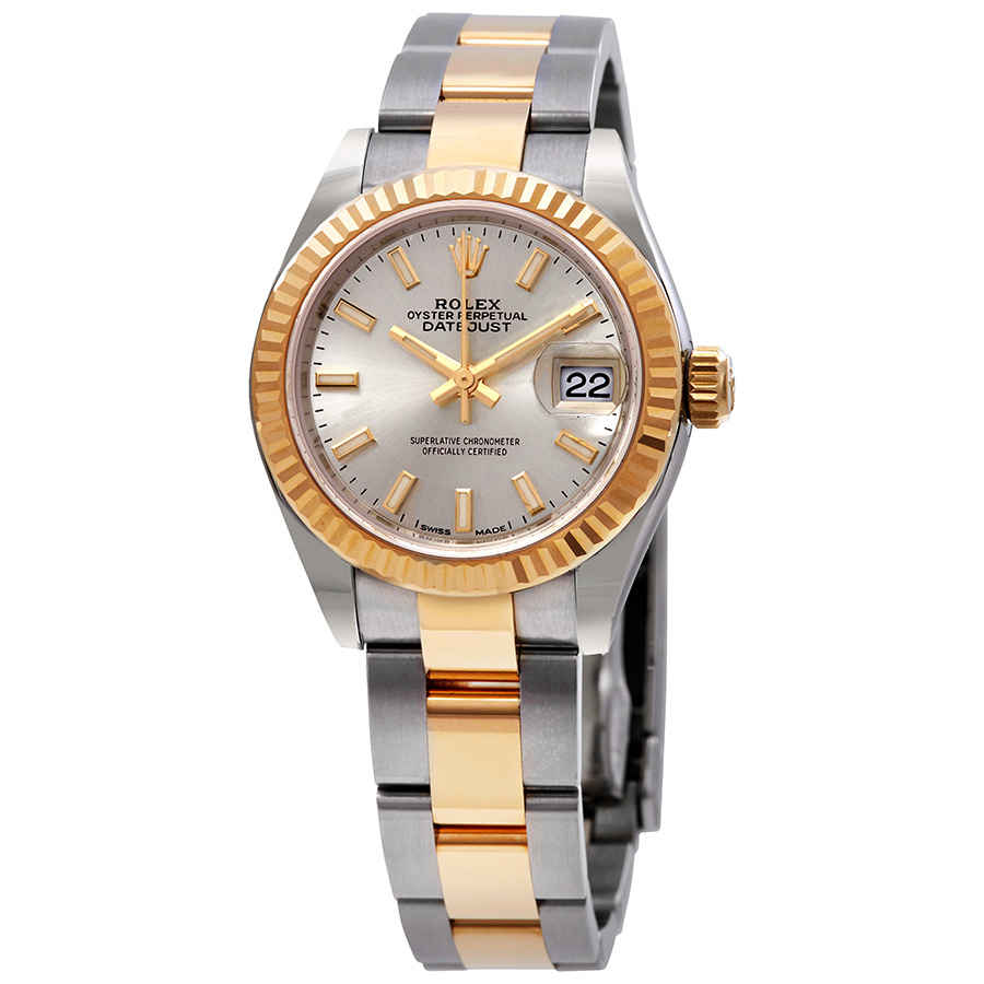 Rolex Datejust 28 Automatic Chronometer Silver Dial Ladies Twotone Oyster Watch 279173