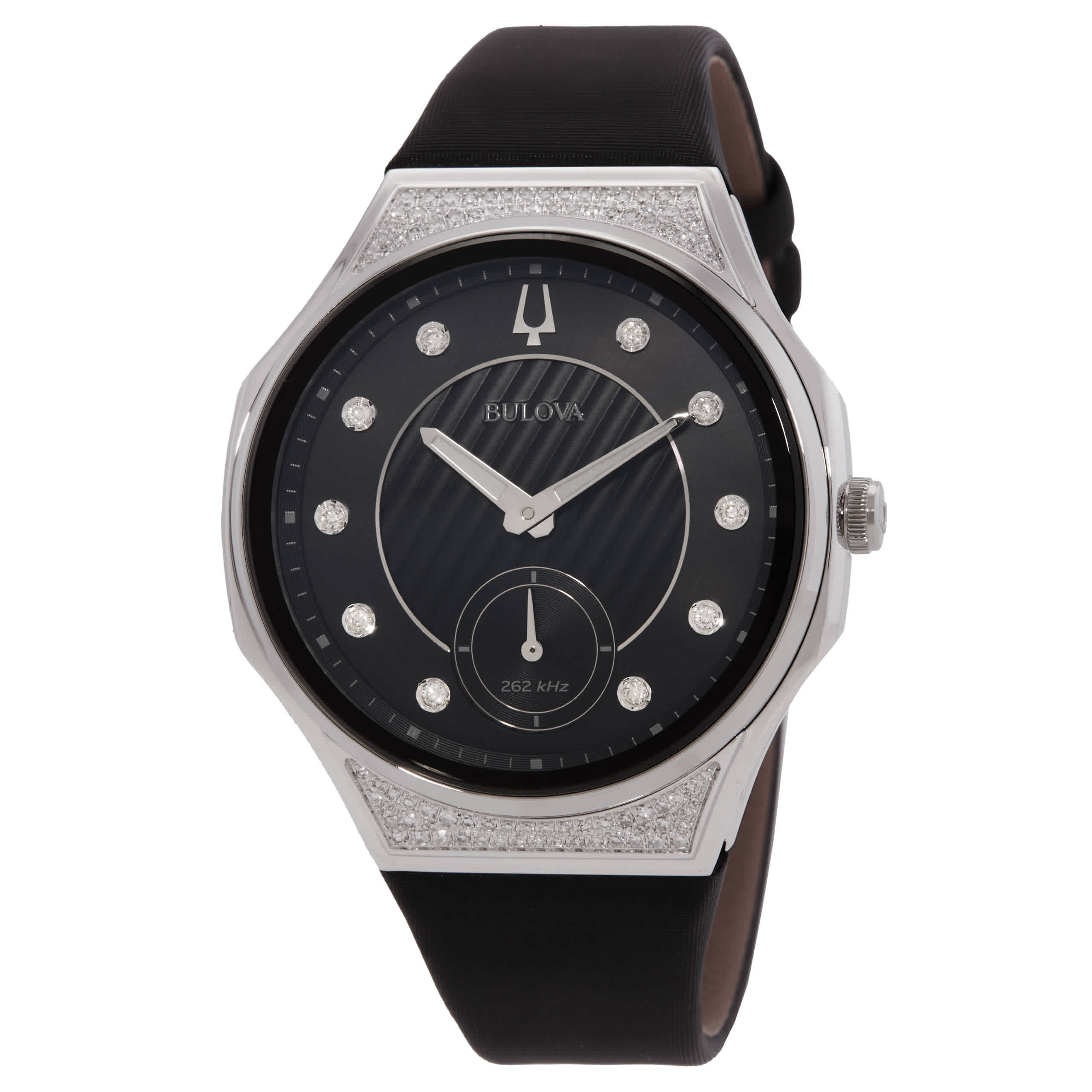Bulova Curv Quartz Diamond Black Dial Ladies Watch 96R229 899$
