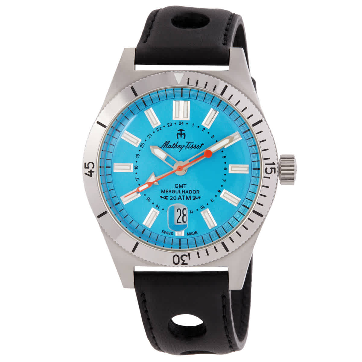 Mathey-Tissot Mergulhador GMT Quartz Blue Dial Mens Watch MRGSK 174$