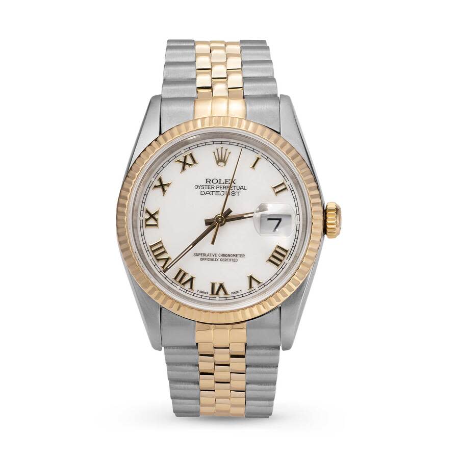 Preowned Rolex Datejust Automatic Chronometer White Dial Unisex Watch 16233 WRJ