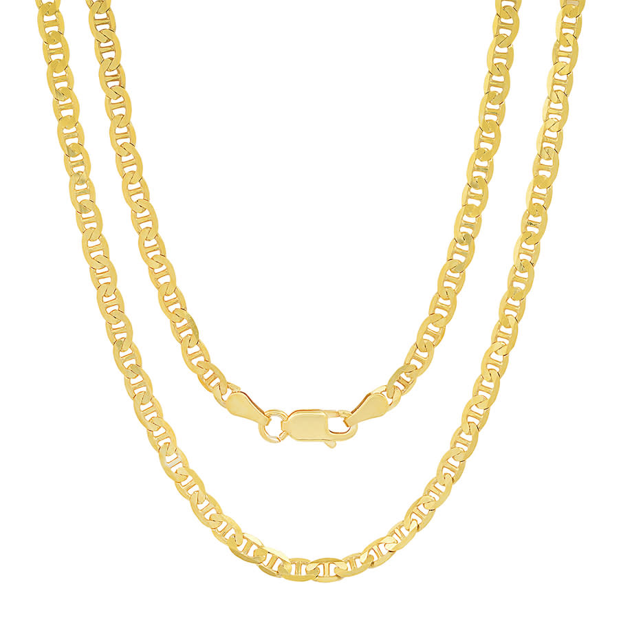 Kylie Harper Unisex Italian 14k Gold Over Silver Mariner Chain - 18''-24''
