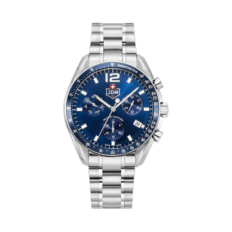 JDM Military Swiss Precision Blue Dial Mens Watch JDM-WG021-02