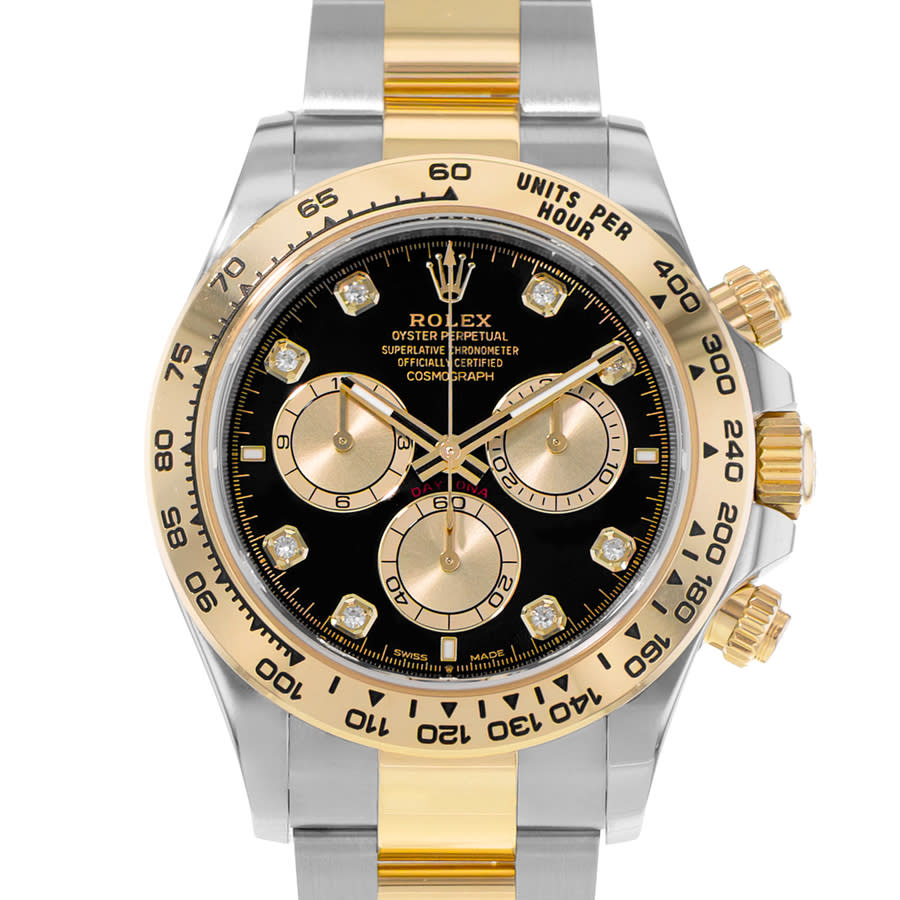 Preowned Rolex Daytona Chronograph Automatic Chronometer Diamond Black Dial Mens Watch 126503 BKDO