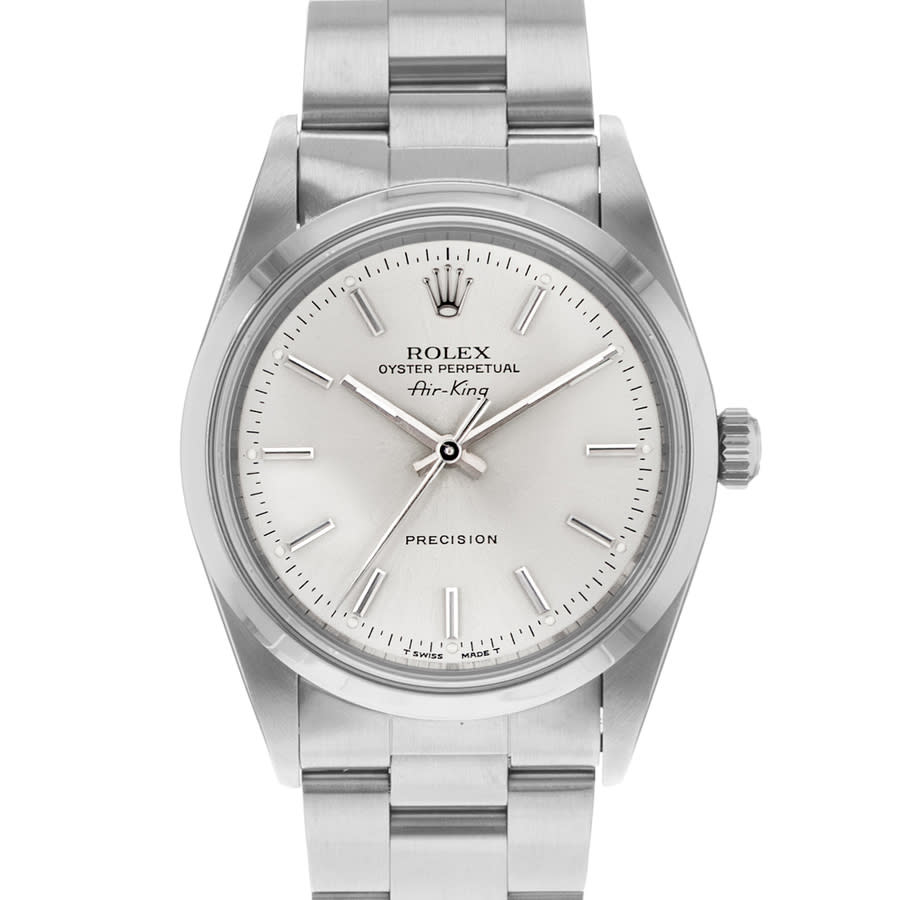 Preowned Rolex Air King Automatic Chronometer Silver Dial Mens Watch 14000 SSO