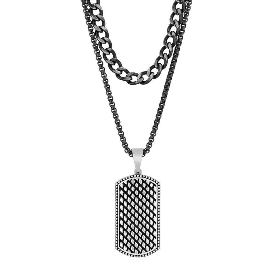 Robert Alton Stainless Steel Double Chain with Dog Tag