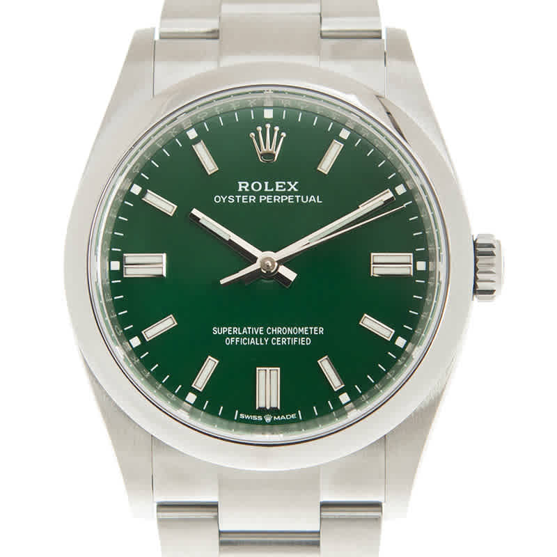 Rolex Oyster Perpetual Automatic Chronometer Green Dial Mens Watch 126000GNSO