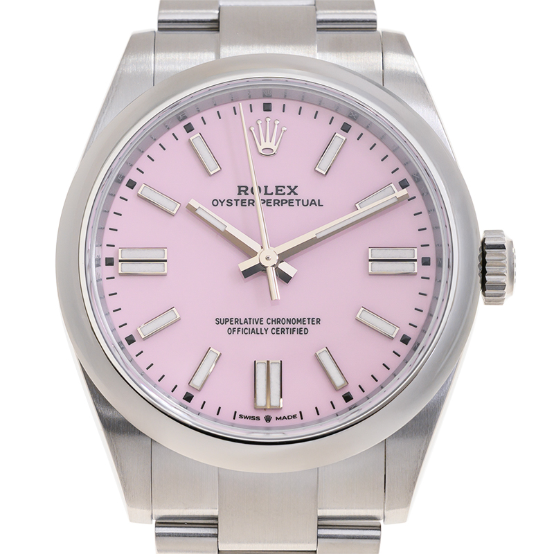 Rolex Oyster Perpetual Automatic Chronometer Candy Pink Dial Mens Watch 1343000013