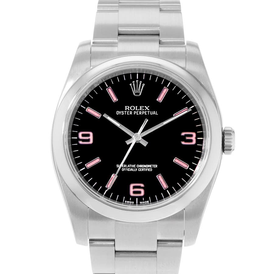 Preowned Rolex Oyster Perpetual 36 Automatic Chronometer Black Dial Mens Watch 116000 BKSO