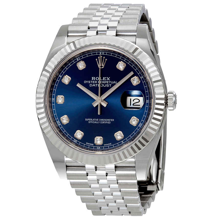 Rolex Datejust Blue Diamond Dial Automatic Mens Jubilee Watch 126334BLDJ