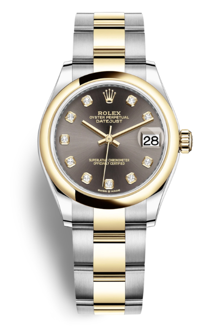 Rolex Datejust 31 Dark Grey Diamond Dial Steel and 18kt Yellow Gold Oyster Watch 278243GYDO