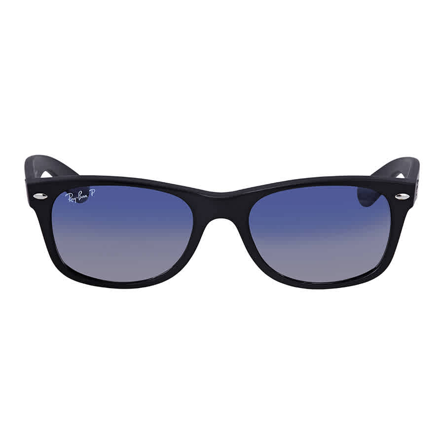 Ray-Ban New Wayfarer Classic Polarized Blue Grey Black Nylon Sunglasses RB2132 601S78 52-18