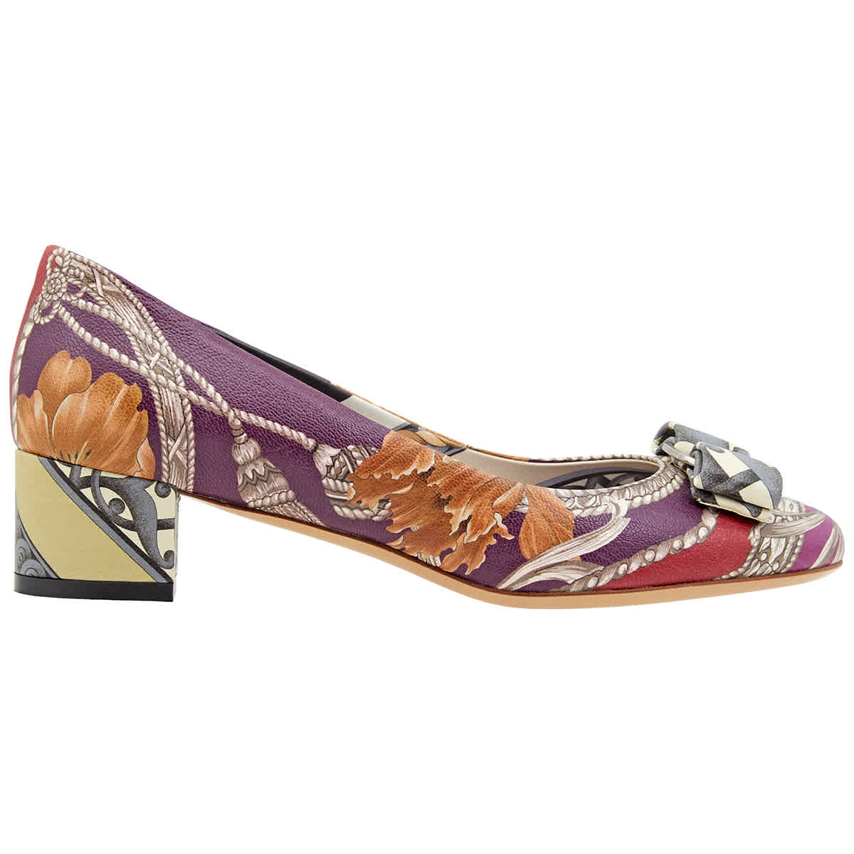 Salvatore Ferragamo Vara Bow Floral Pump Shoe