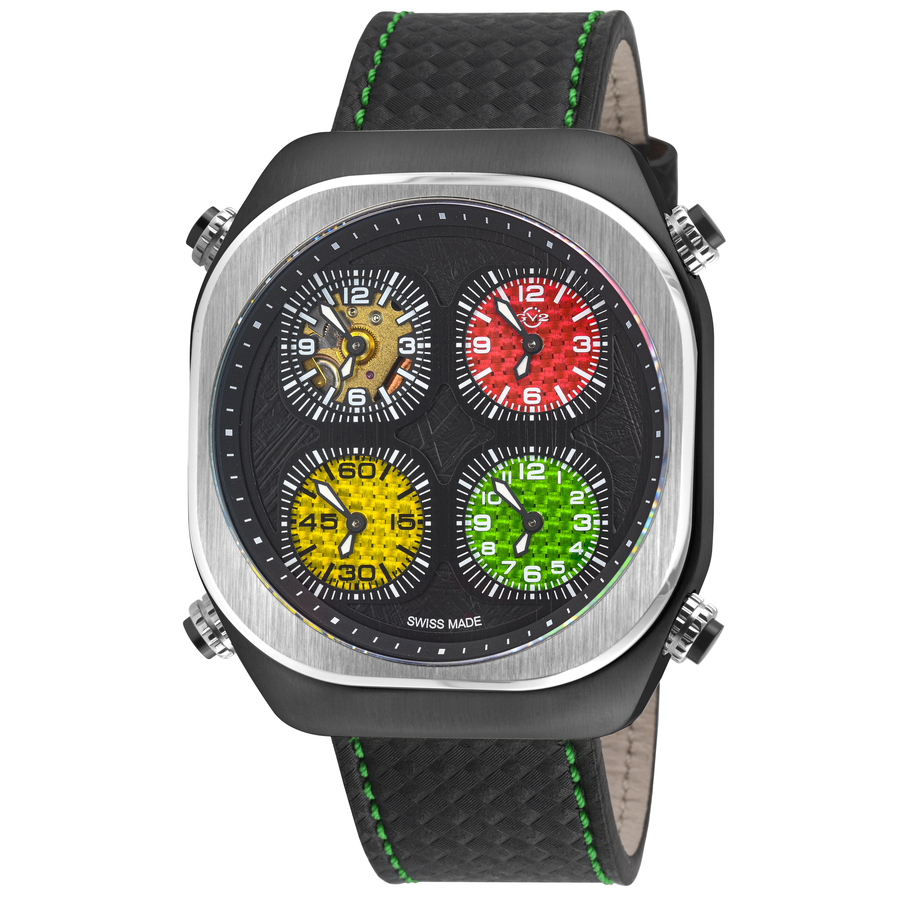 GV2 by Gevril Quattro Quartz Black Dial Mens Watch 43401 771$