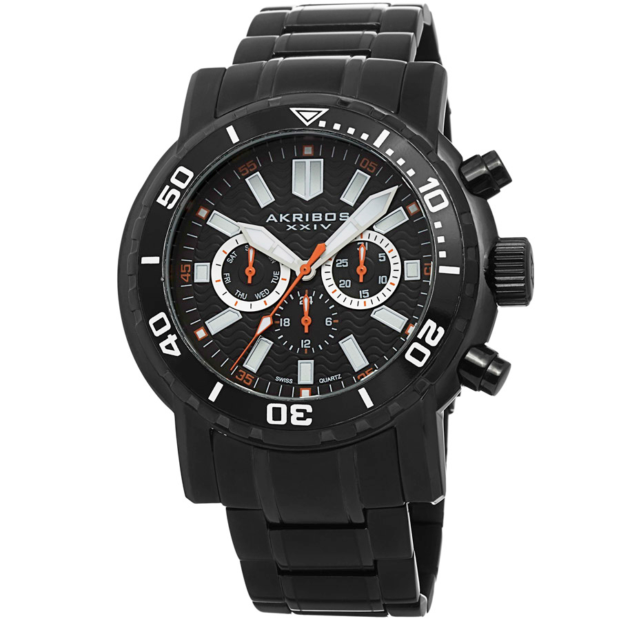 Akribos XXIV Black Dial Black-plated Mens Watch AK675BK