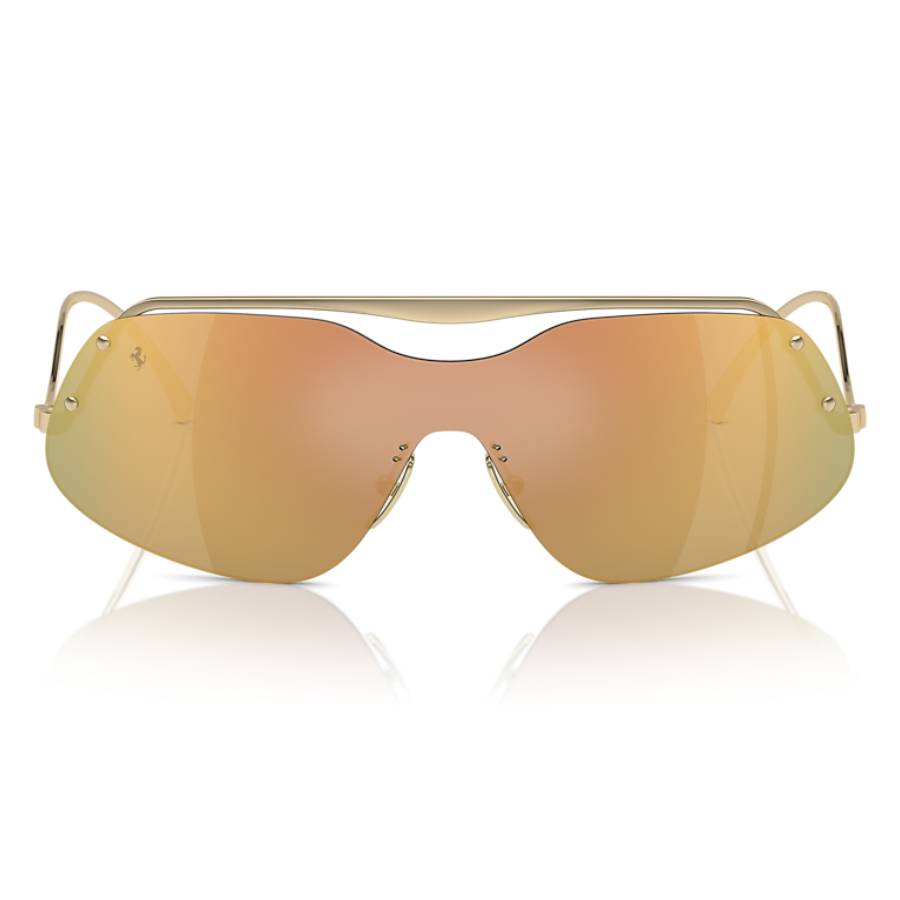 Ferrari Unisex Sunglass FH1007 -  Frame color: Pale Gold, Lens color: Gold Mirror Blue