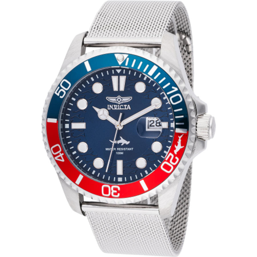 Invicta Pro Diver Quartz Blue Dial Pepsi Bezel Mens Watch 47175