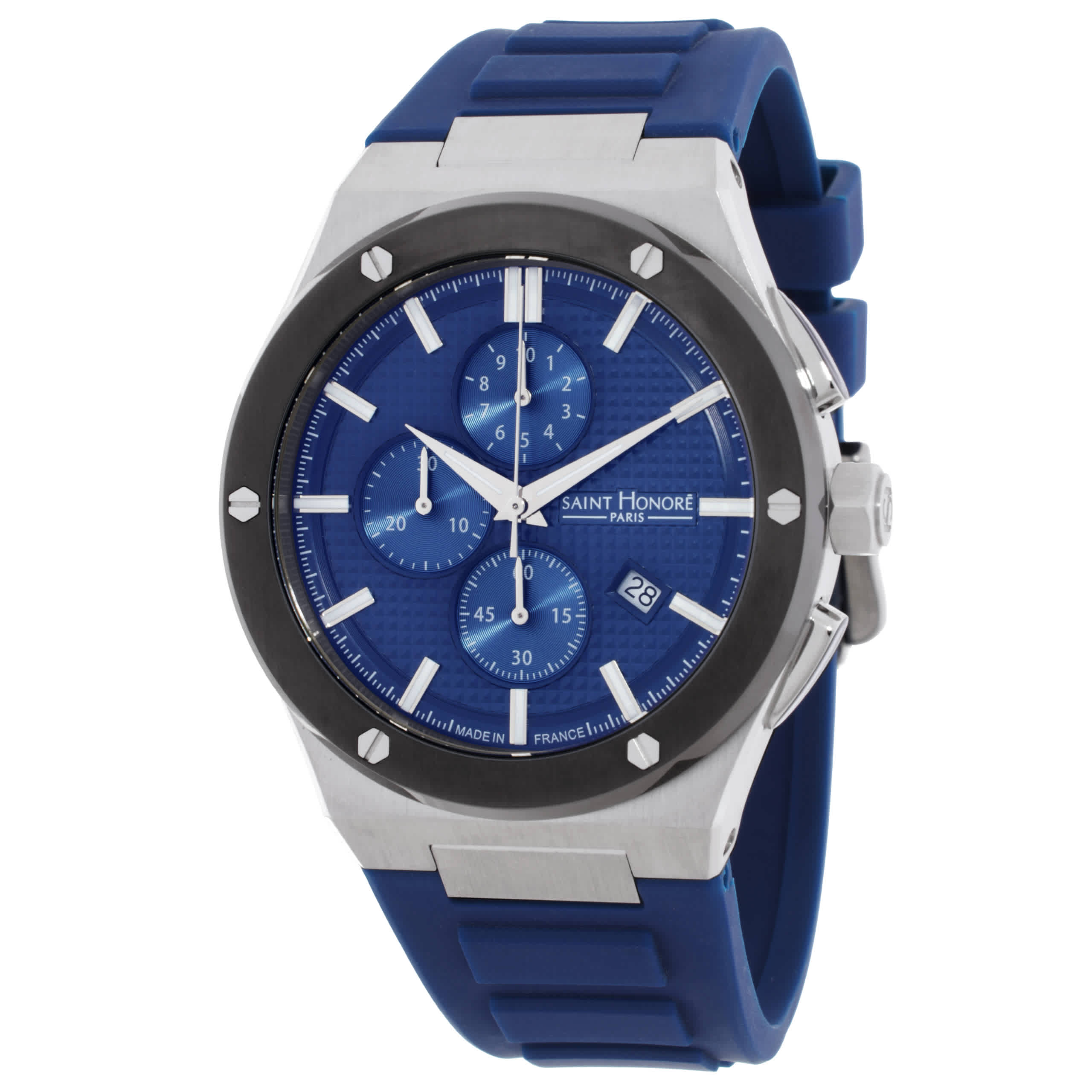 Saint Honore Paris New Haussmann Chronograph Quartz Blue Dial Mens Watch H SH NH857225 17DFIN 440$