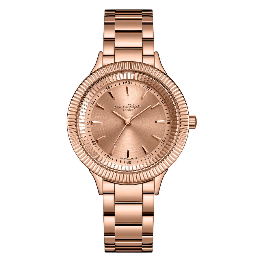 Swan & Edgar Duet Quartz Rose Gold Dial Ladies Watch SEL052