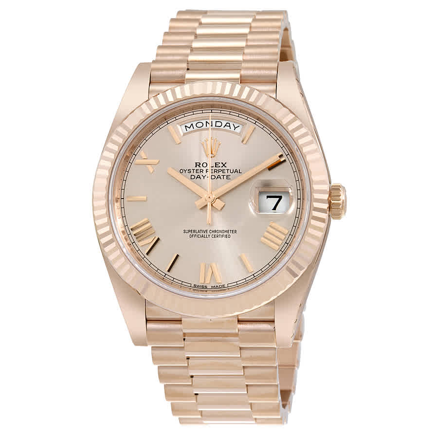 Rolex DayDate 40 Sundust Dial 18K Everose Gold President Automatic Mens Watch 228235SNRP