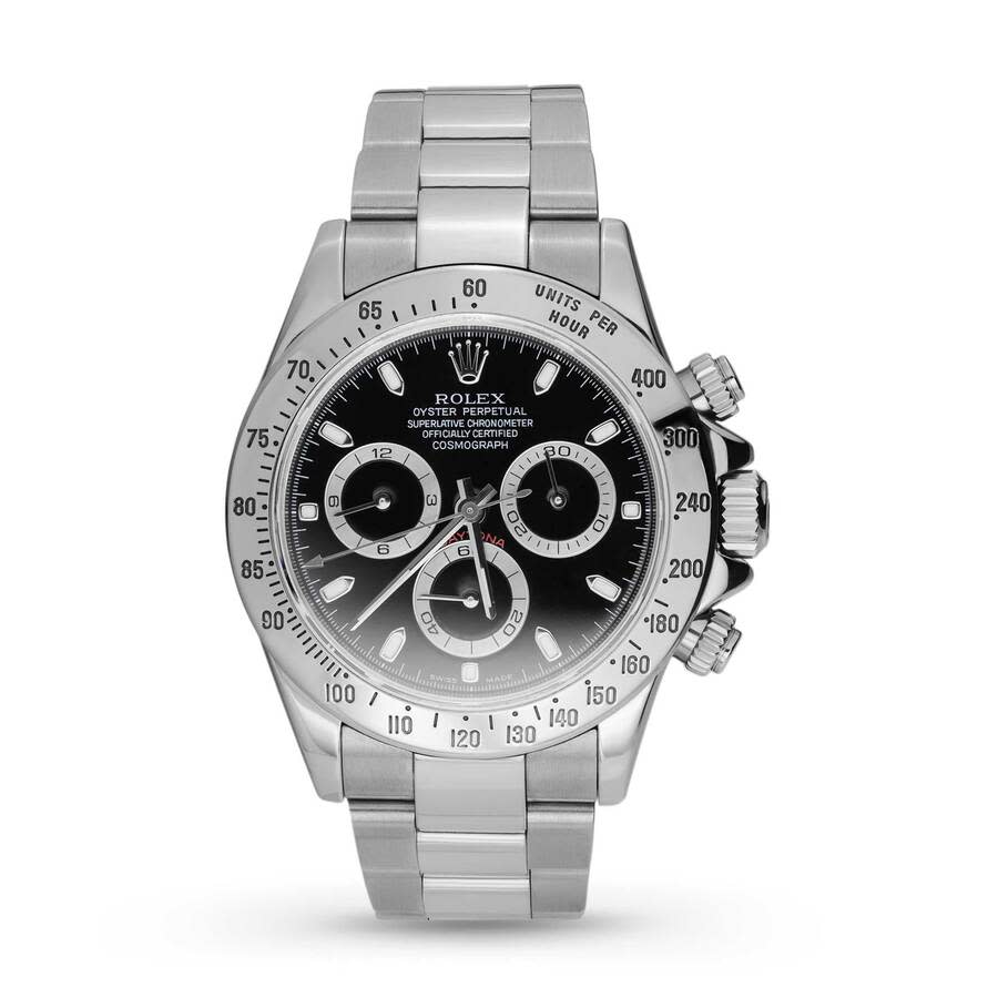 Preowned Rolex Cosmograph Daytona Chronograph Automatic Chronometer Black Dial Mens Watch 116520 BKSO