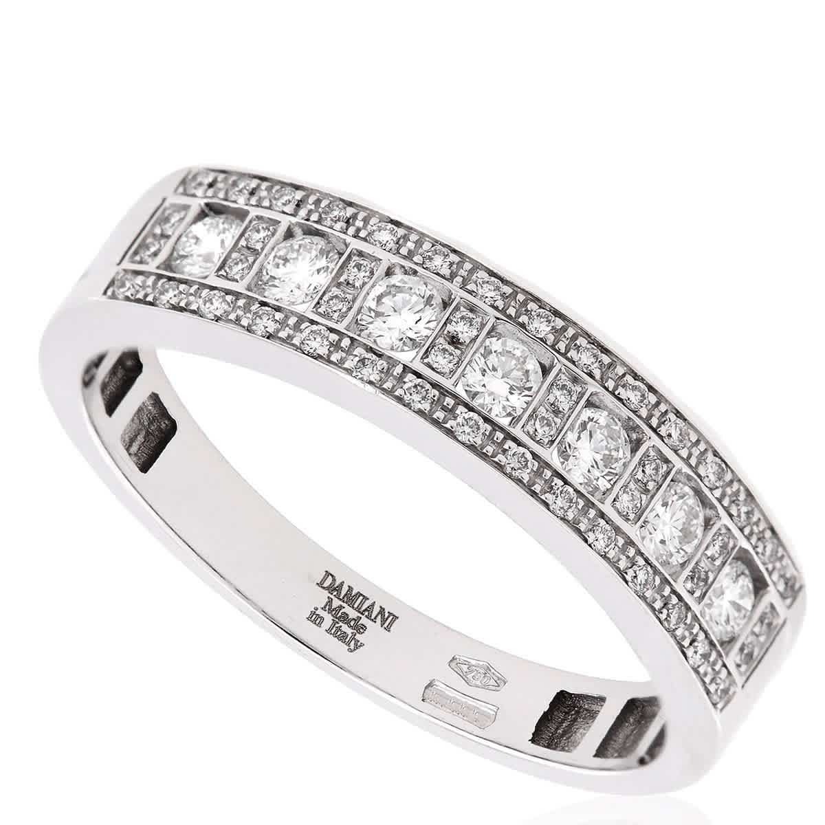 Damiani Belle epoque White Gold Diamond Ring, Size 17
