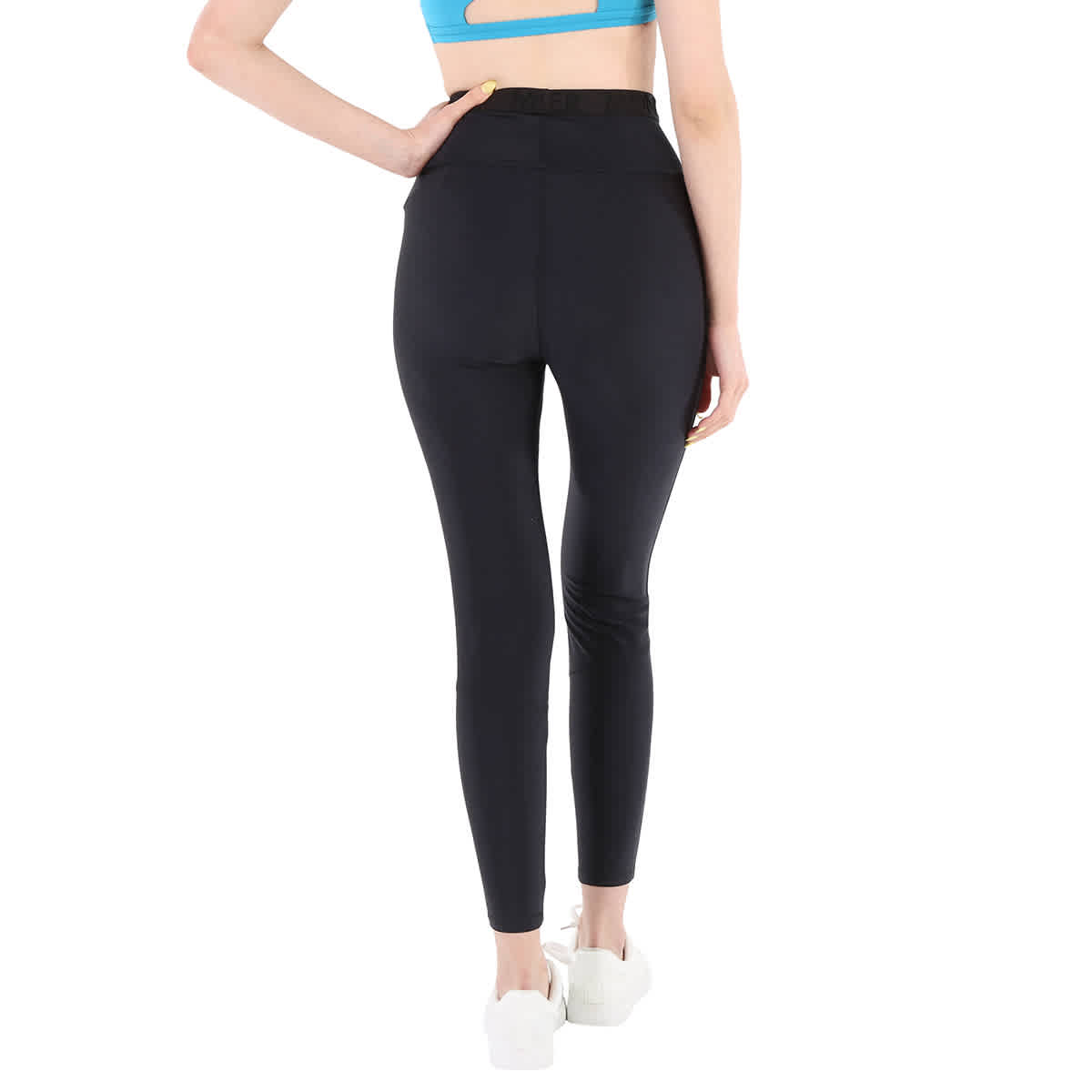 Moncler Black Shiny Stretch Technical Jersey Leggings