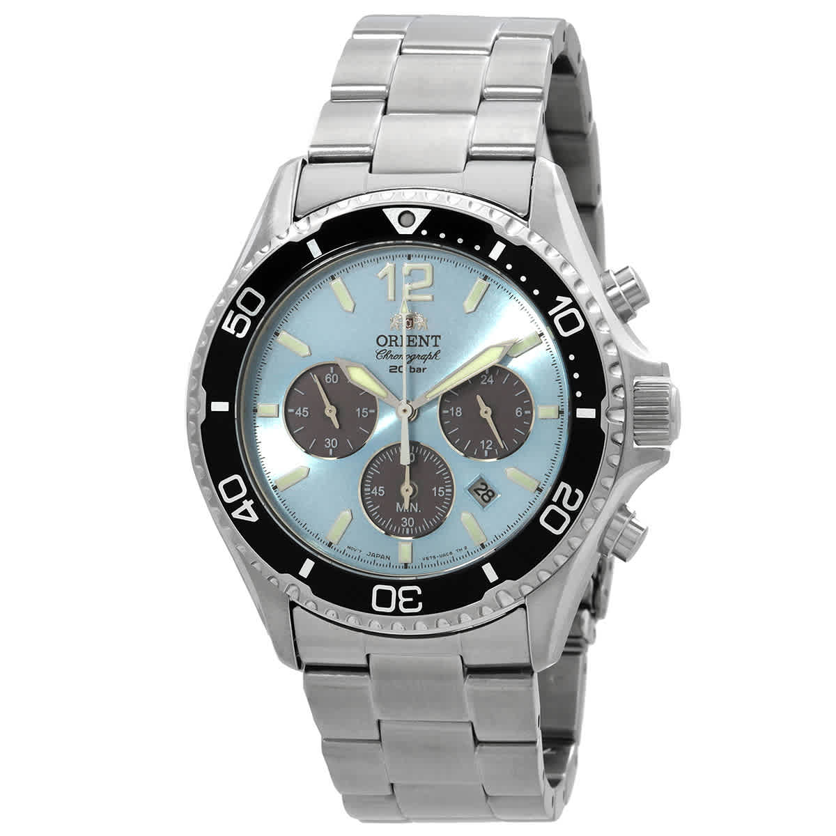 Orient Sports Solar Powered Chronograph Blue Dial Mens Watch RATX0206L10B 199$