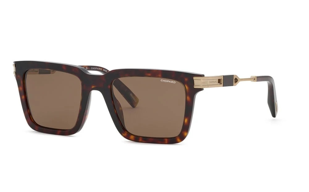 Chopard Polarized Brown Square Mens Sunglasses SCH411 909P 54