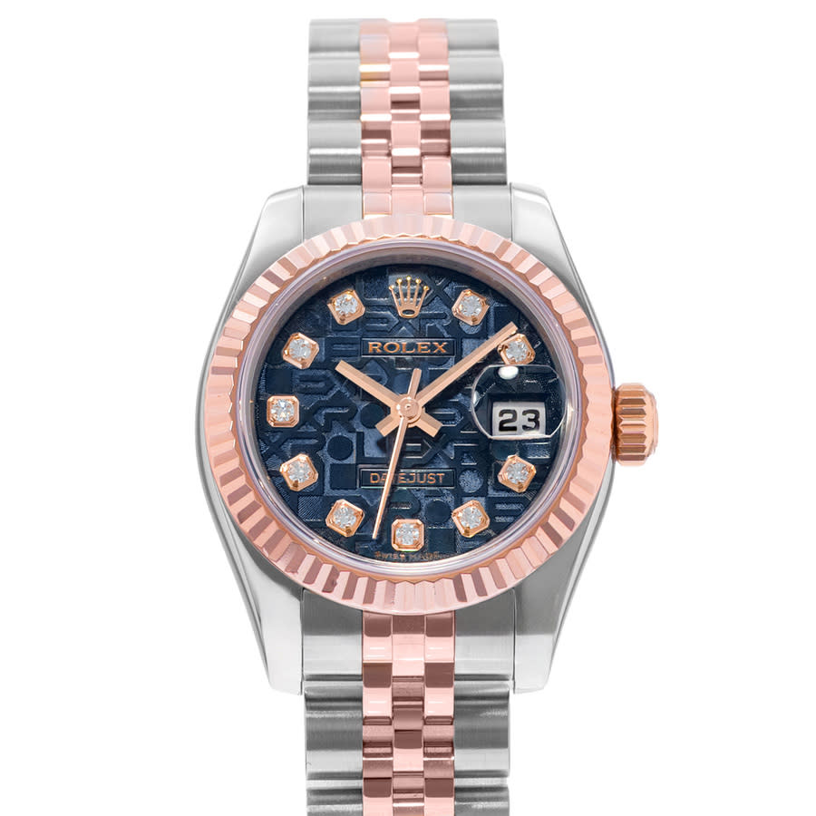 Preowned Rolex Datejust 26 Automatic Chronometer Diamond Blue Dial Ladies Watch 179171 BLJDJ