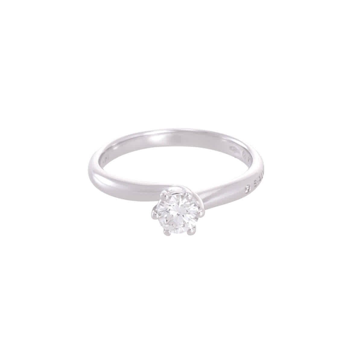 Salvini Lavinia Solitaire 18k White Gold 0.35 CT Diamond Ring, Size 13