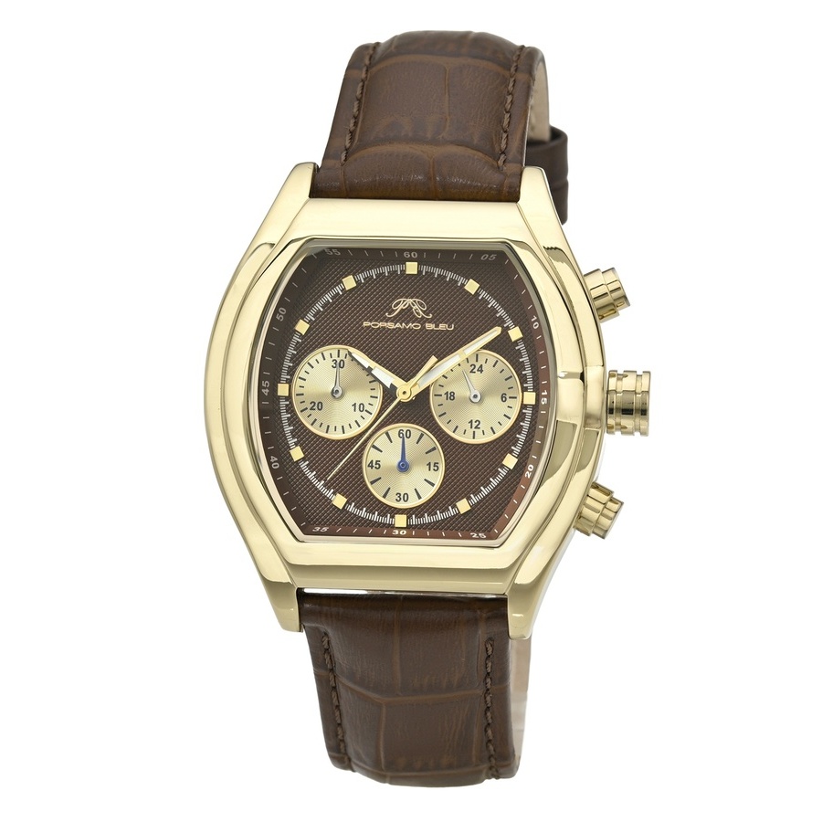 Porsamo Bleu Roman Chronograph Quartz Brown Dial Mens Watch 1293BROL 220$