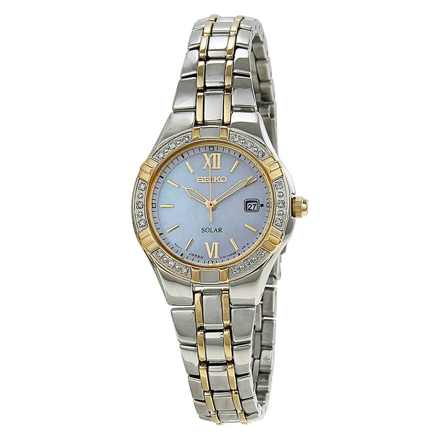 Seiko Solar Mother Of Pearl Dial Ladies Watch SUT068