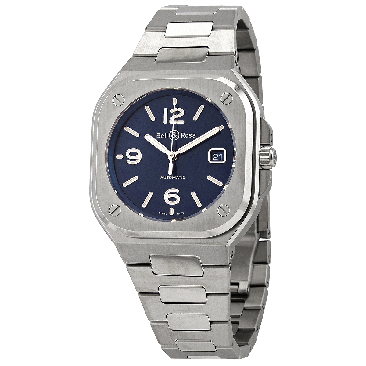 Pre-owned Bell and Ross BR 05 Blue Steel Automatic Blue Dial Mens Watch BR05A-BLU-STSST 3495$