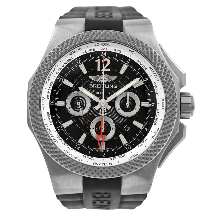 Preowned Breitling Bentley B04 Gmt Chronograph GMT Automatic Chronometer Black Dial Mens Watch EB0432