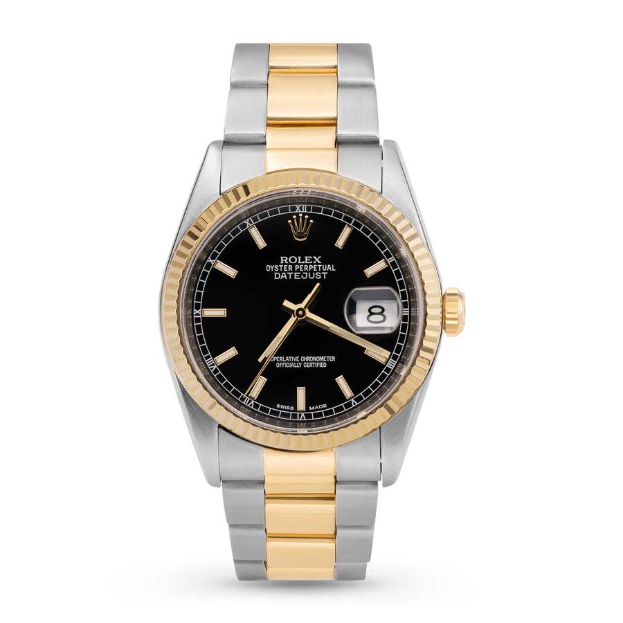 Preowned Rolex Datejust Automatic Chronometer Black Dial Unisex Watch 116233 BKSO