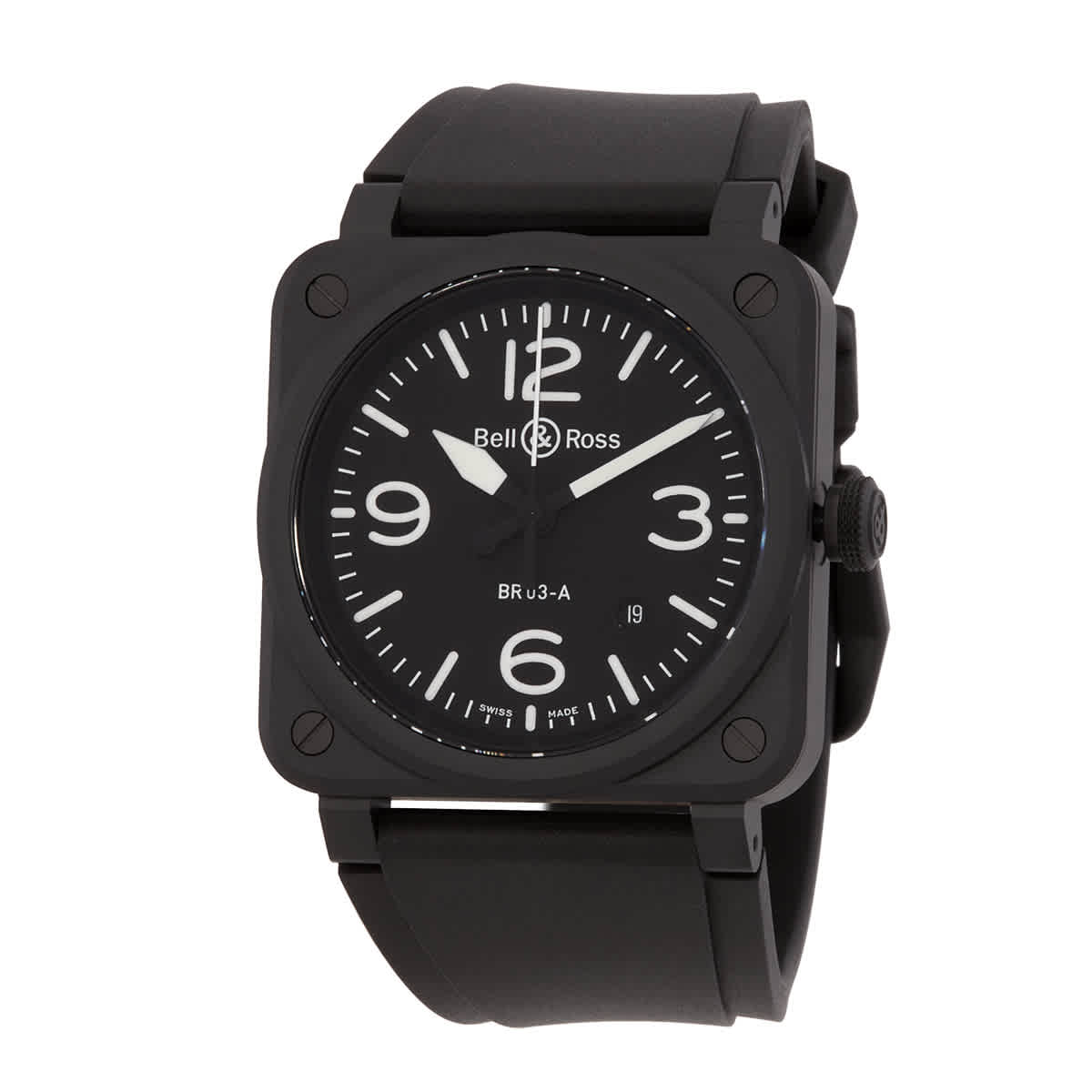 Bell and Ross BR 03 Automatic Black Dial Mens Watch BR03A-BL-CE/SRB